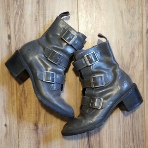 Dr. Martens buckle motorcycle boot zipper